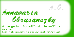 annamaria obrusanszky business card